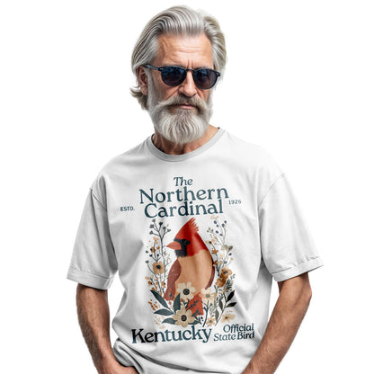 Kentucky Northern Cardinal Tee | Vintage Floral Bird Shirt