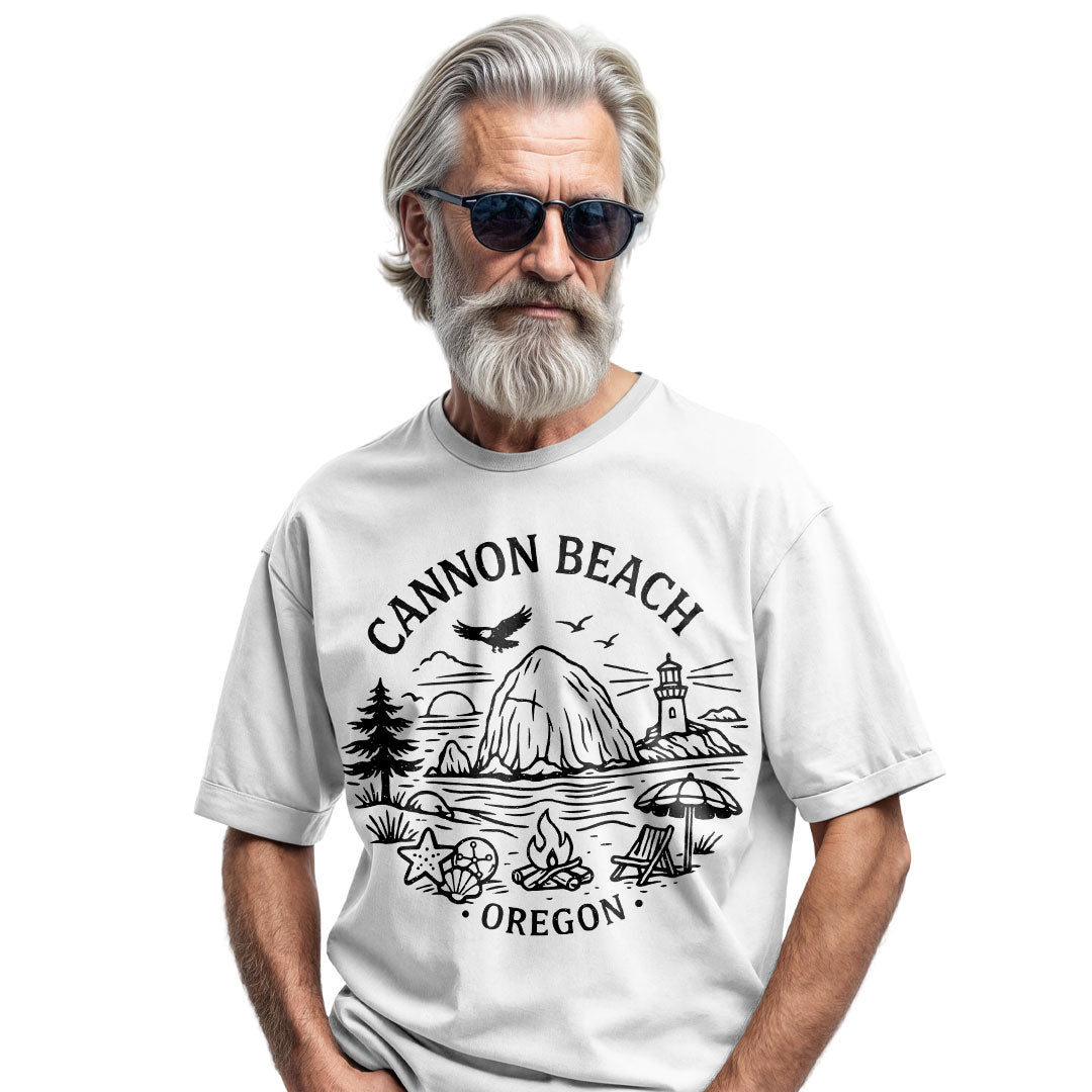 Cannon Beach Oregon Comfort Colors® T-Shirt, Haystack Rock PNW Coastal Tee