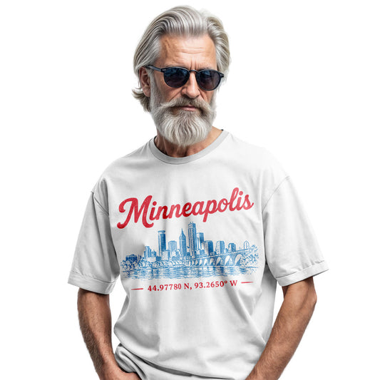 Minneapolis Skyline T-Shirt, Comfort Colors Vintage Minnesota Travel Tee