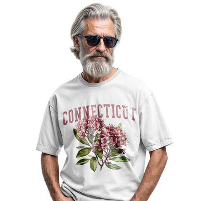 Connecticut Mountain Laurel Comfort Colors Tee | Botanical Flower Shirt