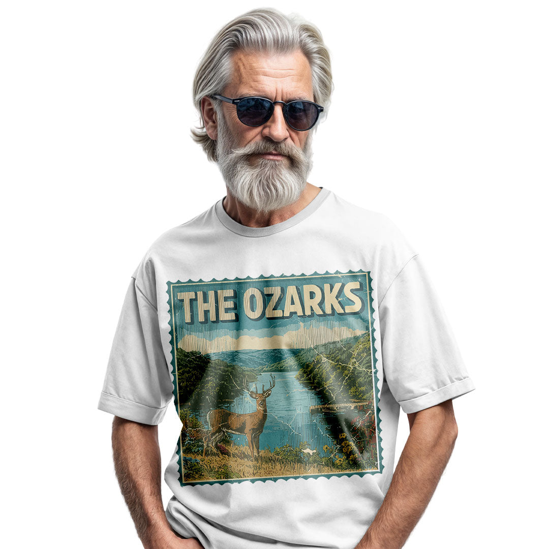 Ozarks Deer Scene T-Shirt, Vintage Missouri State Pride Tee