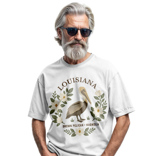 Louisiana Brown Pelican Tee | Magnolia Nature Gift Shirt