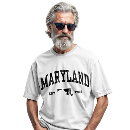 Maryland Map Comfort Colors Tee | Travel Souvenir Gift Shirt