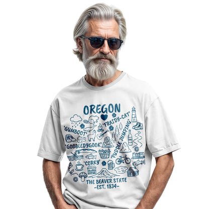 Oregon Coast Vintage Sunset T-Shirt, Pacific Northwest Beach Travel Tee