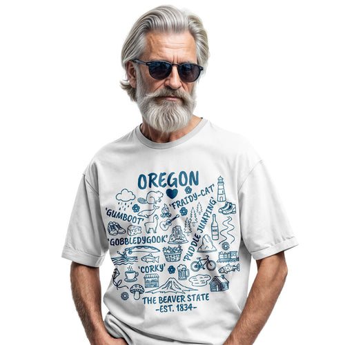 Oregon Coast Vintage Sunset T-Shirt, Pacific Northwest Beach Travel Tee