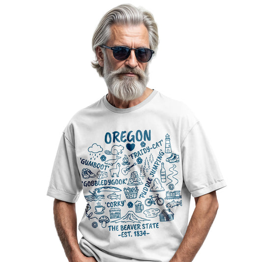 Oregon Coast Vintage Sunset T-Shirt, Pacific Northwest Beach Travel Tee