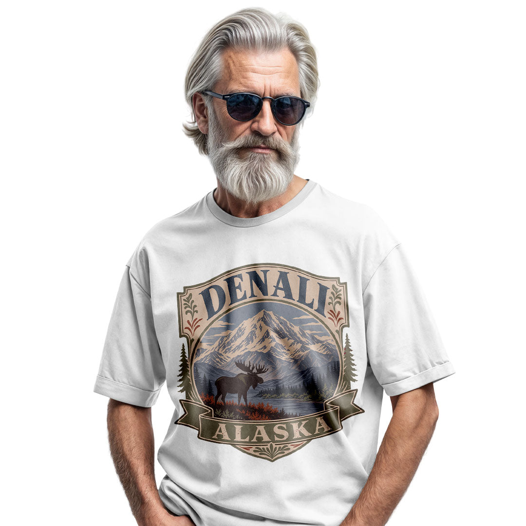 Denali Alaska Vintage T-Shirt | National Park Wildlife Travel Tee