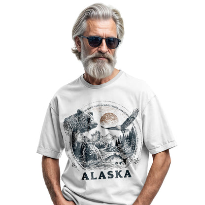 Vintage Alaska Wildlife Tee | Rustic Nature Graphic Shirt