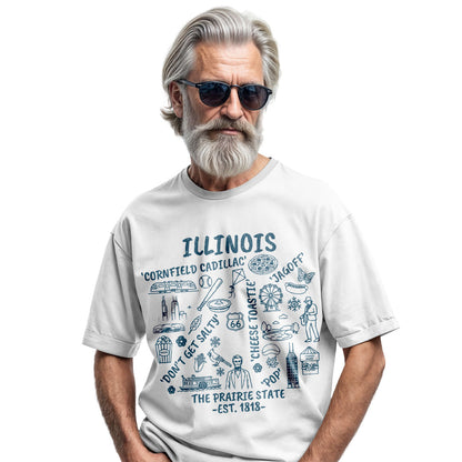 Illinois Icon T-Shirt | Route 66 Midwest Graphic Tee