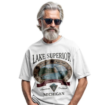 Lake Superior Michigan Sweatshirt | Vintage Outdoor Crewneck