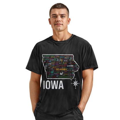 Iowa Map T-Shirt | Vintage Hawkeye State Tee