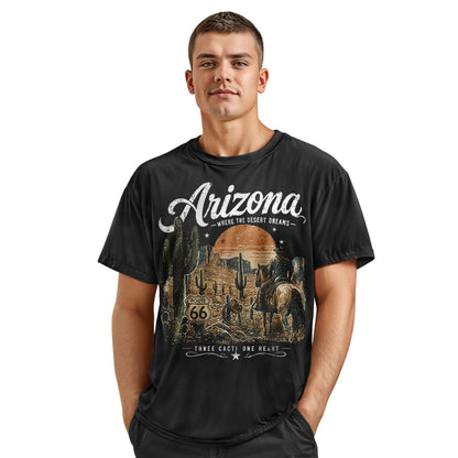 Arizona Cowboy Graphic Tee | Vintage Desert Cactus Shirt