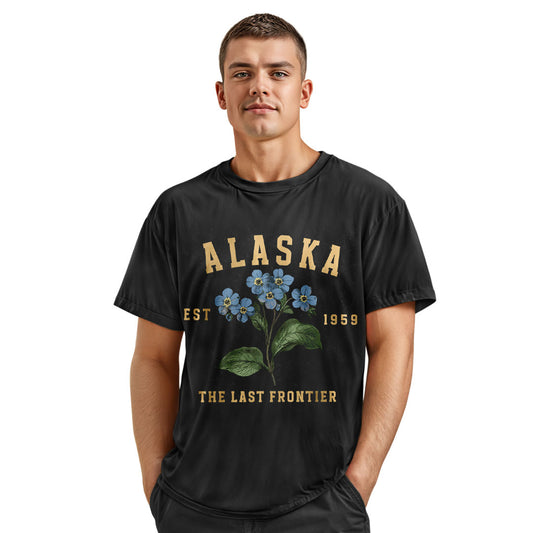 Alaska Forget-Me-Not T-Shirt, Vintage Floral State Tee