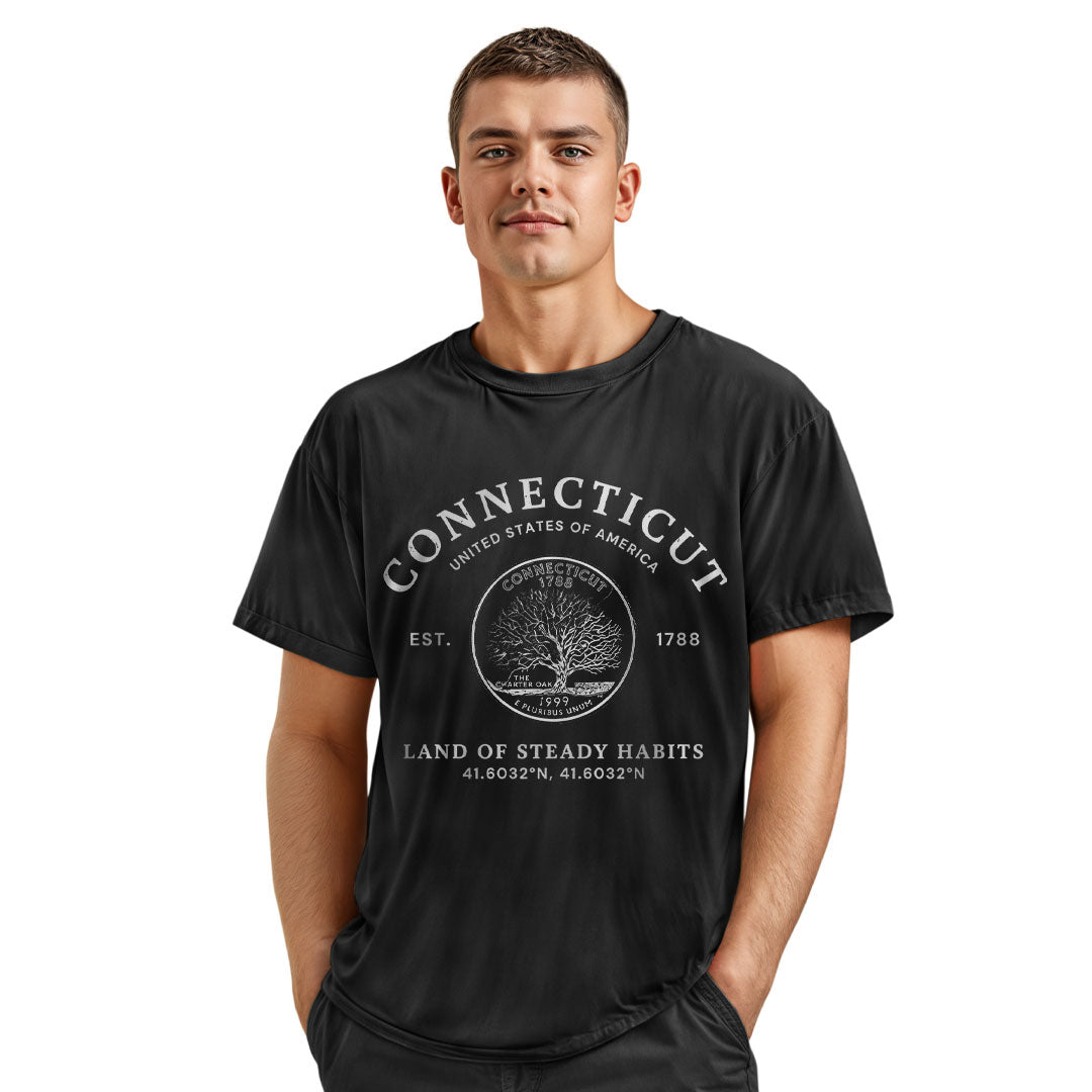 Connecticut Constitution State Tee | Vintage Souvenir Gift Shirt