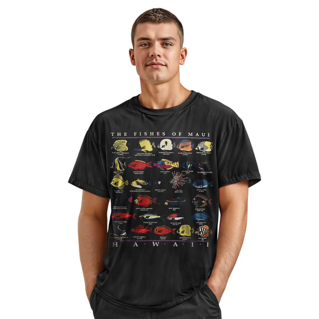 Fishes of Maui Hawaii Vintage 90s Fish Graphic Shirt