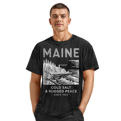 Maine Lighthouse T-Shirt | Rugged Coastal Souvenir Tee
