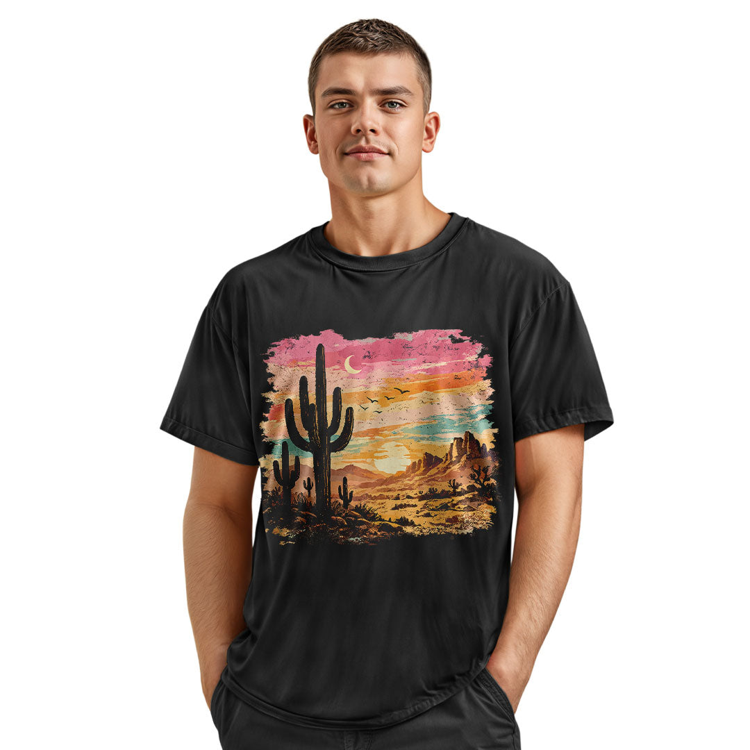 Western Cactus Graphic Tee, Boho Desert Lover Gift