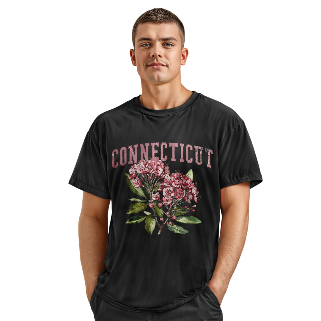 Connecticut Mountain Laurel Comfort Colors Tee | Botanical Flower Shirt