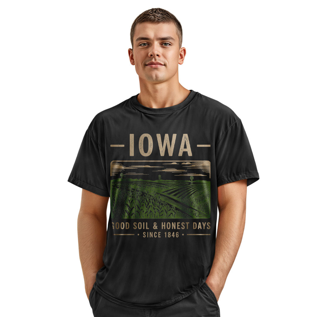Iowa Farm Field T-Shirt | Rural Midwest Agriculture Tee