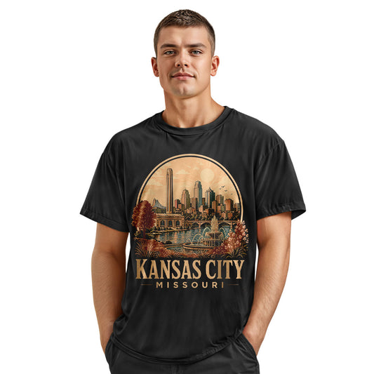 Kansas City Missouri Comfort Colors Tee | Vintage Skyline Shirt