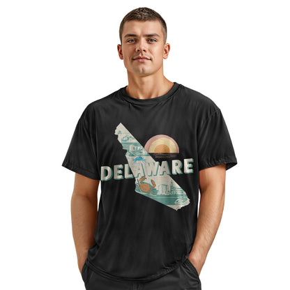 Delaware Crab Sunset Tee | Coastal Beach Souvenir Shirt