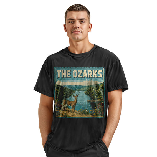 Ozarks Deer Scene T-Shirt, Vintage Missouri State Pride Tee