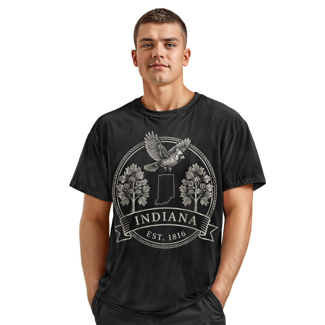 Indiana Est 1816 T-Shirt | Cardinal & Tulip Tree Tee