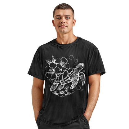 Hibiscus Sea Turtle Hawaiian Beach Vacation Shirt
