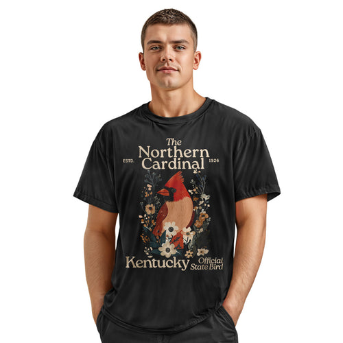 Kentucky Northern Cardinal Tee | Vintage Floral Bird Shirt