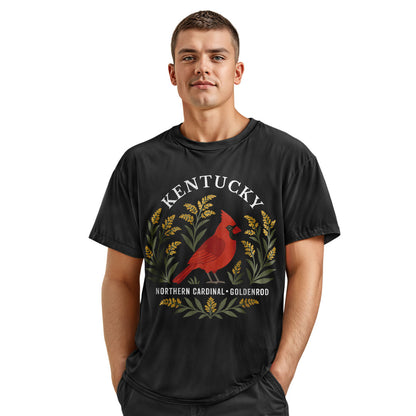 Kentucky Cardinal & Goldenrod Tee | Bird Lover Nature Shirt