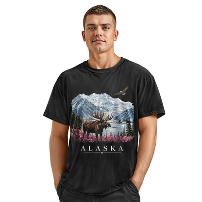 Alaska Moose T-Shirt, Vintage Mountain Wilderness Tee