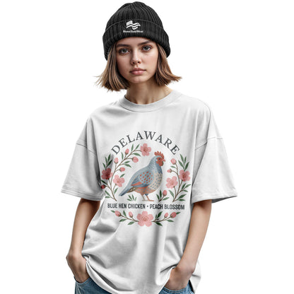 Delaware Blue Hen & Peach Blossom Tee