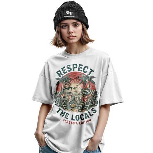 Respect the Locals Alabama T-Shirt, Vintage Beach Graphic Tee