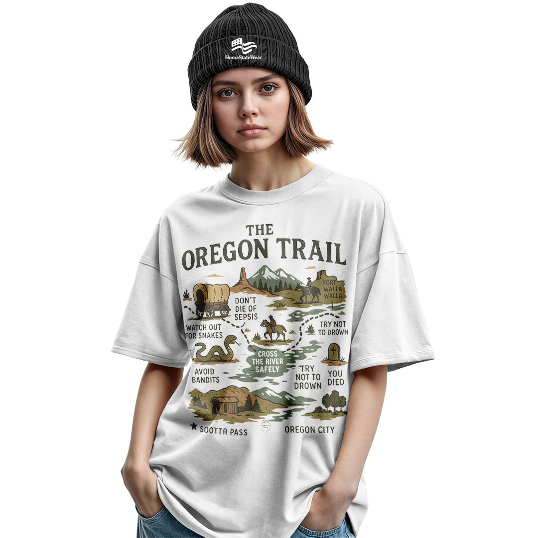 Oregon Trail Graphic T-Shirt, Retro Adventure Travel Tee