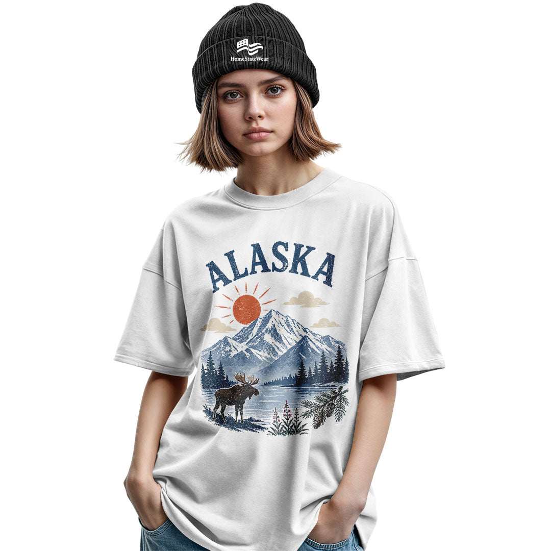 Alaska Moose T-Shirt, Mountain Travel Nature Lover Tee