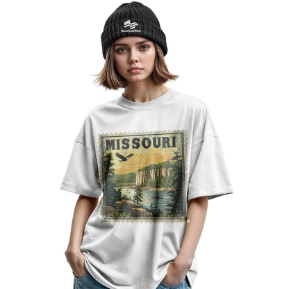 Vintage Missouri Bald Eagle T-Shirt, Scenic Landscape State Souvenir Tee