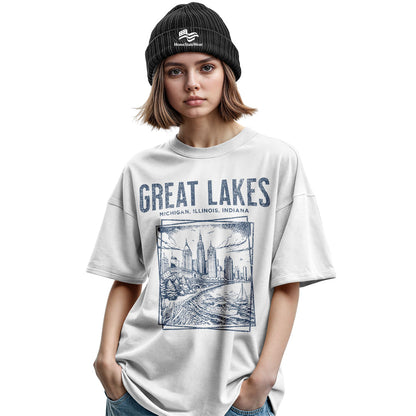Great Lakes T-Shirt | Retro Lake Michigan Travel Tee
