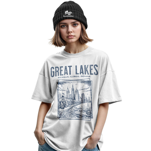 Great Lakes T-Shirt | Retro Lake Michigan Travel Tee
