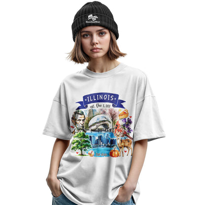 Illinois Landmarks T-Shirt | Artistic State Travel Tee