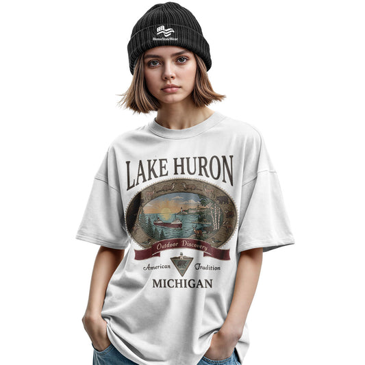 Lake Huron Michigan Comfort Colors Tee | Great Lakes Camping Shirt