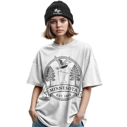 Minnesota Est. 1858 T-Shirt, Common Loon & Red Pine State Pride Tee