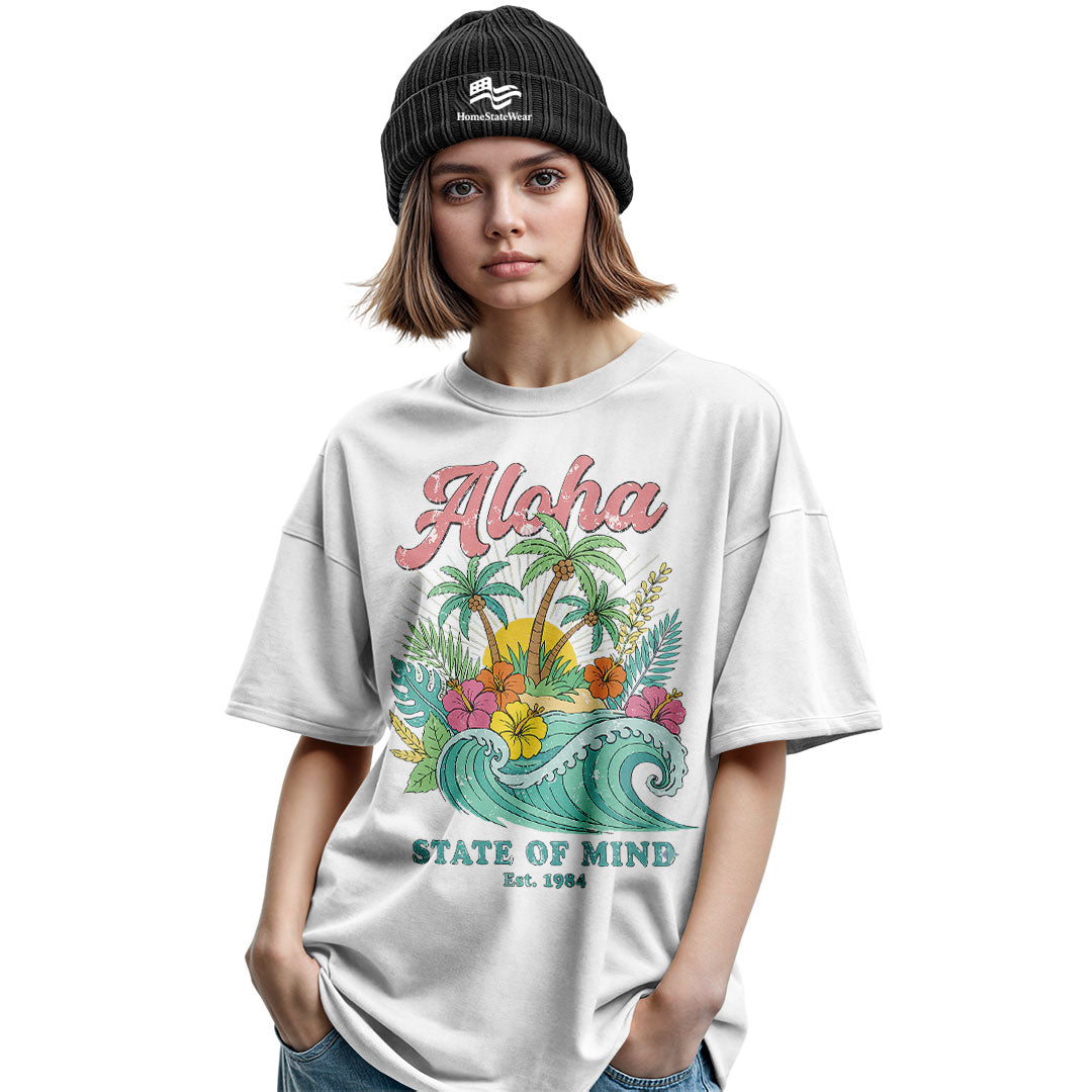Hawaii Aloha State of Mind Retro Tropical Beach Shirt