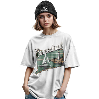 Connecticut Sailboat Comfort Colors Tee | Coastal New England Shirt