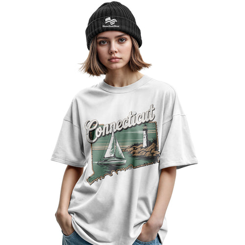 Connecticut Sailboat Comfort Colors Tee | Coastal New England Shirt