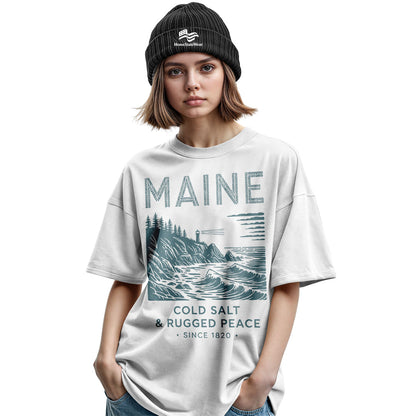 Maine Lighthouse T-Shirt | Rugged Coastal Souvenir Tee