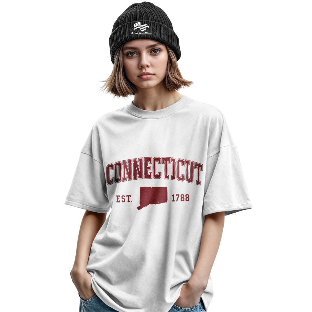 Connecticut Varsity Style Tee | Campus Inspired State Pride Shirt