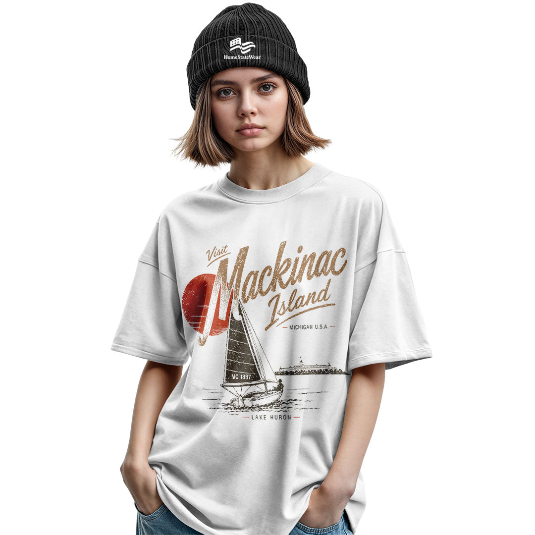 Mackinac Island Michigan Tee | Lake Huron Sailboat Shirt