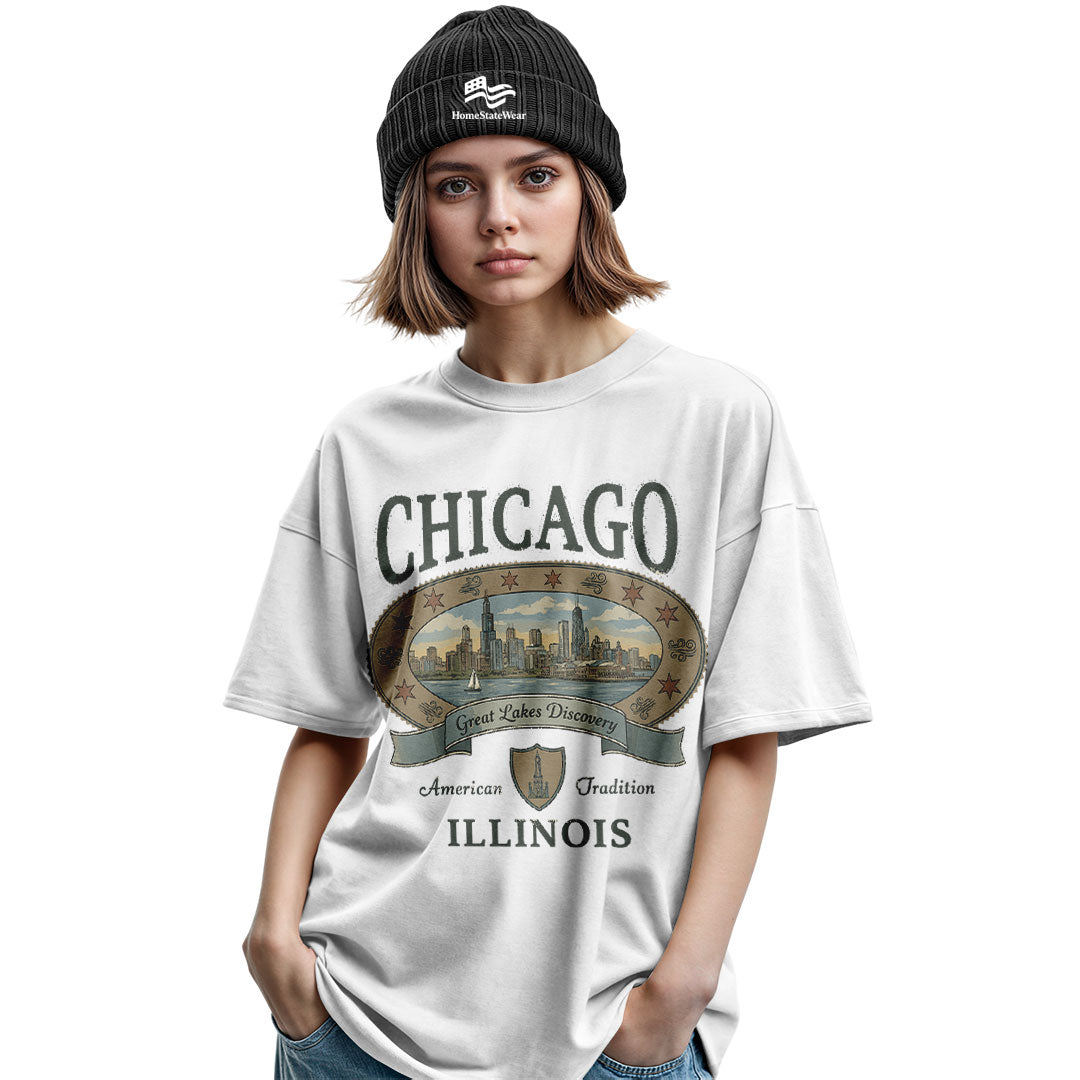 Retro Chicago T-Shirt | 90s Illinois Travel Tee