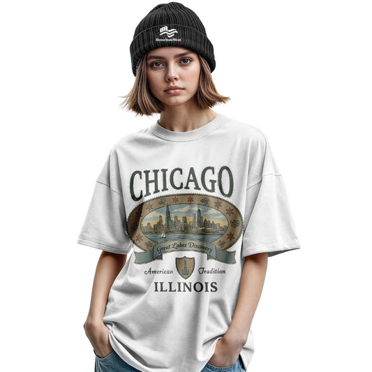 Retro Chicago T-Shirt | 90s Illinois Travel Tee