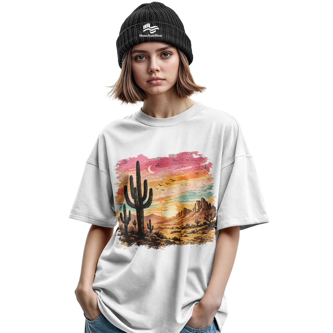 Western Cactus Graphic Tee, Boho Desert Lover Gift